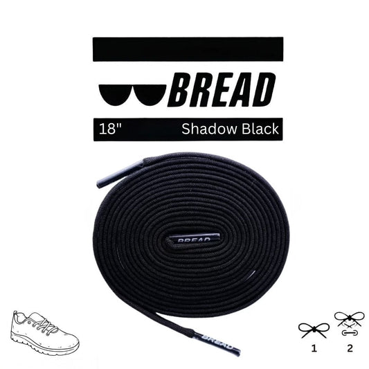 Shadow Black Shoe Laces from Bread