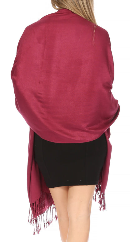 Sakkas Bamboo Rayon Pashmina Shawl Wrap — 78" × 28" Oversized Stole