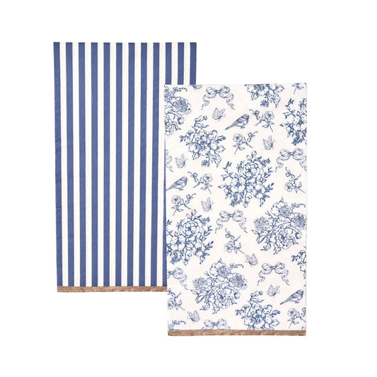 Hamptons Toile & Stripe Paper Dinner Napkins