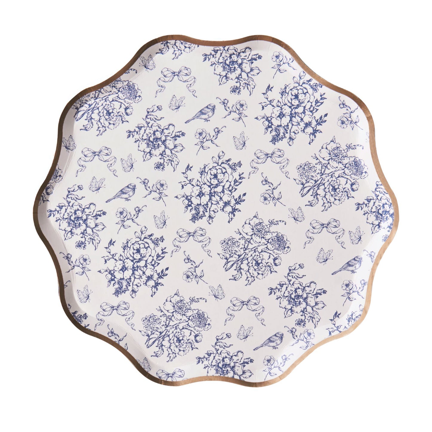 Hamptons Toile & Stripes Paper Plates