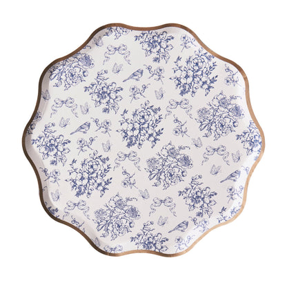 Hamptons Toile & Stripes Paper Plates