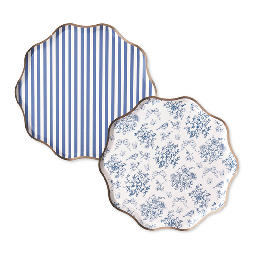 Hamptons Toile & Stripes Paper Plates