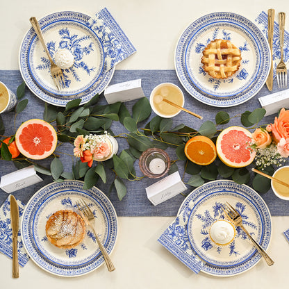 French toile paper table setting