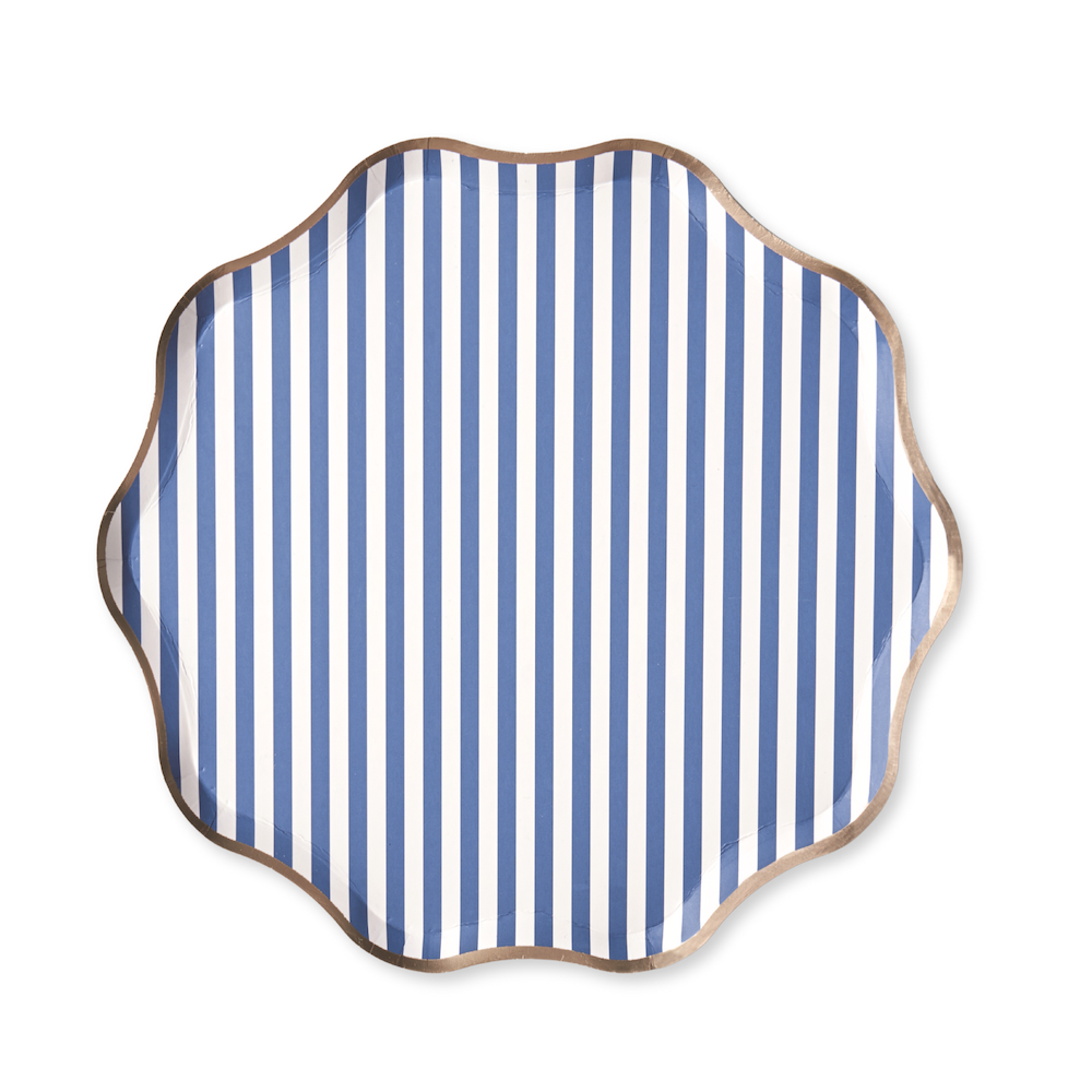 Hamptons Toile & Stripes Paper Plates