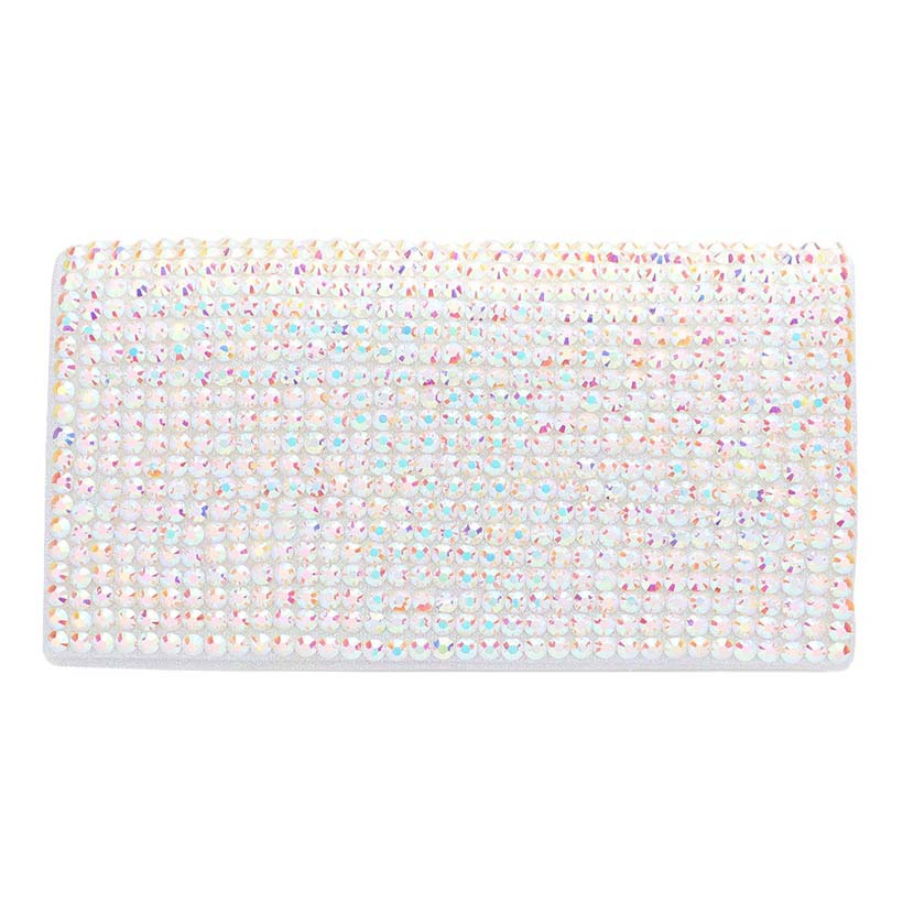 Multicolored beaded clutch on a white background