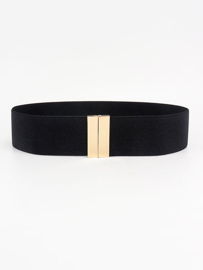 Black belt with a gold buckle on a white background