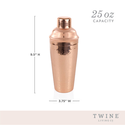 Hammered copper cocktail shaker dimensions