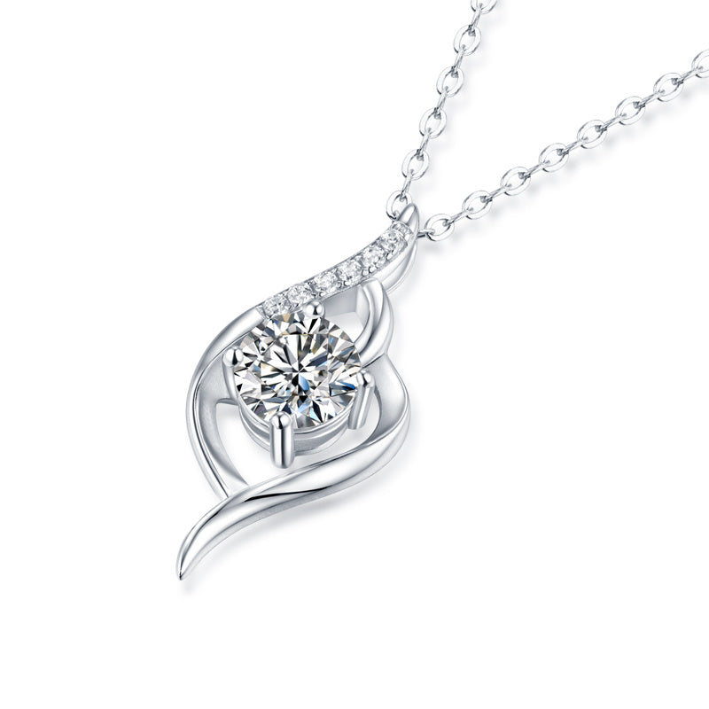 Elegant Crystal Teardrop Pendant Necklace | Sterling Silver