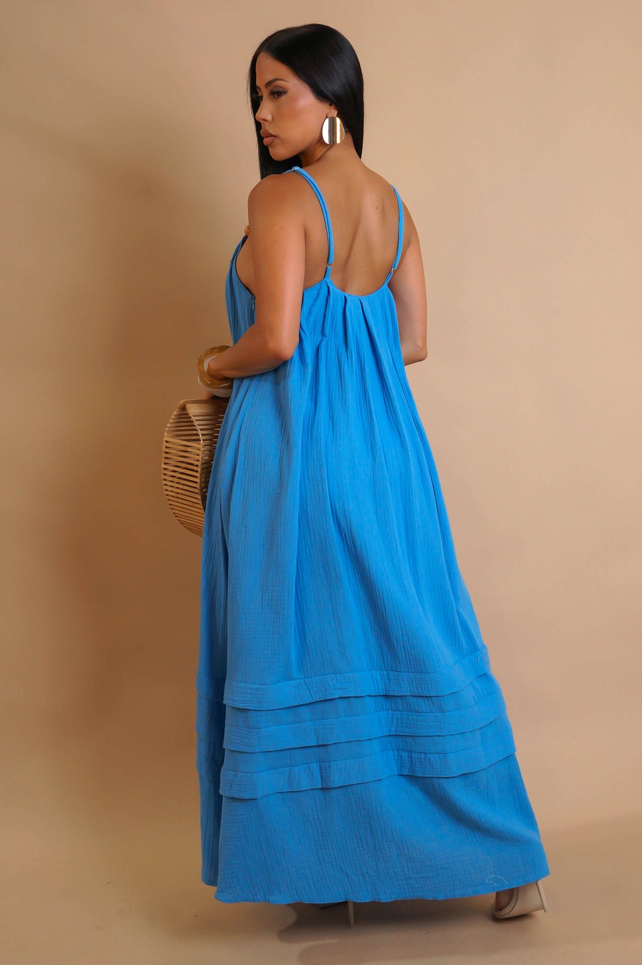 Boho Chic Maxi Dress – Royal Blue for Beachy Vibes – Purely