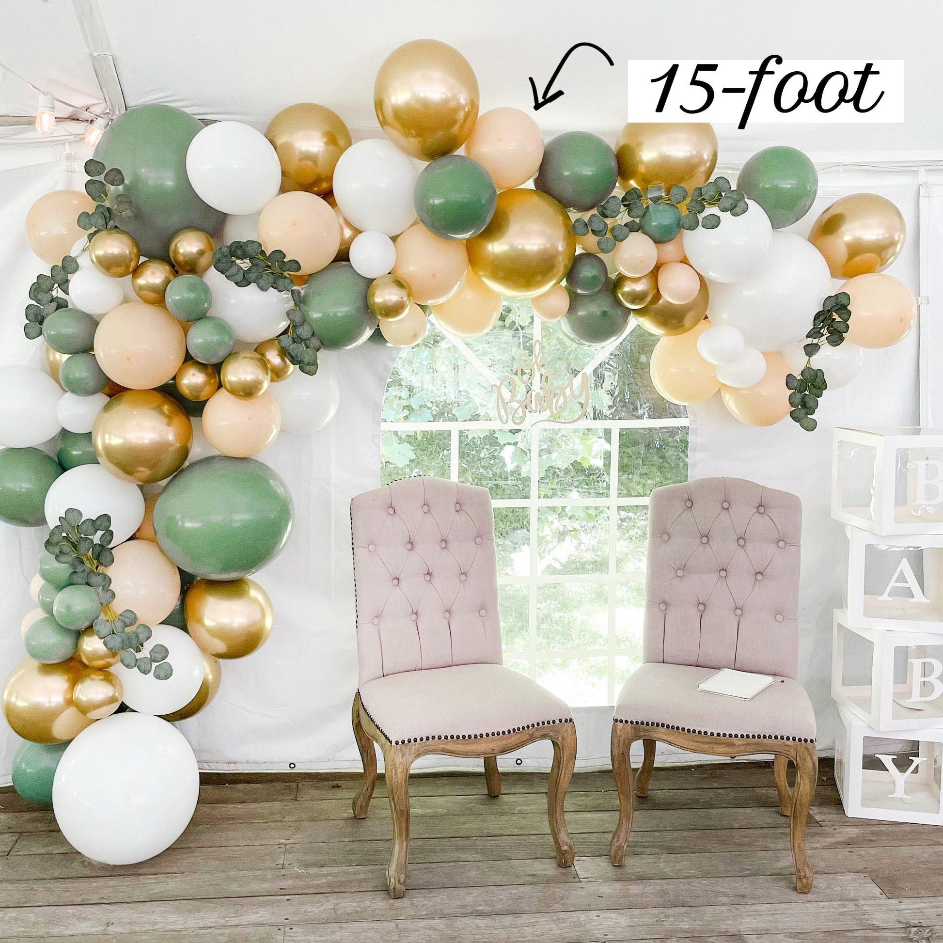 balloon garland actual size shown