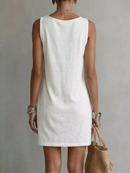 Casual Sleeveless Cowl Neck Mini Dress – Effortless Style for Day & Night