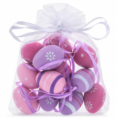 Miniature Pastel Purple Plastic Easter Egg Ornaments 1.5 Inches