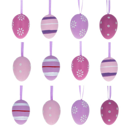 Miniature Pastel Purple Plastic Easter Egg Ornaments 1.5 Inches