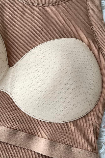 Slim Ribbed Padded Tank Top