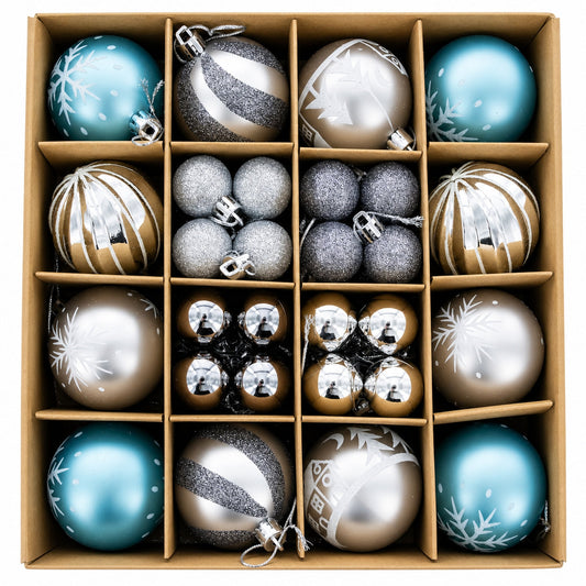 Set of 44 Multicolored Plastic Mini Ball Christmas Ornaments