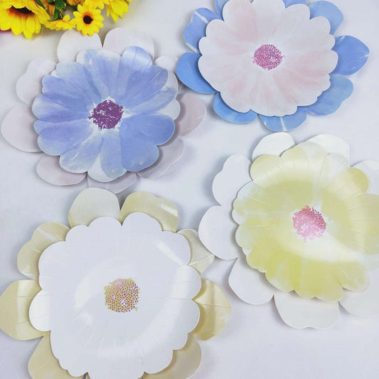 Flower Shaped Disposable Paper Party Plates