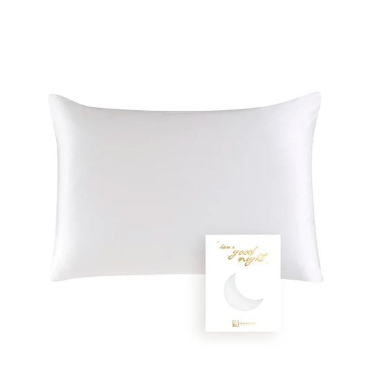 White pillow with 'Have a good night' message on a white background
