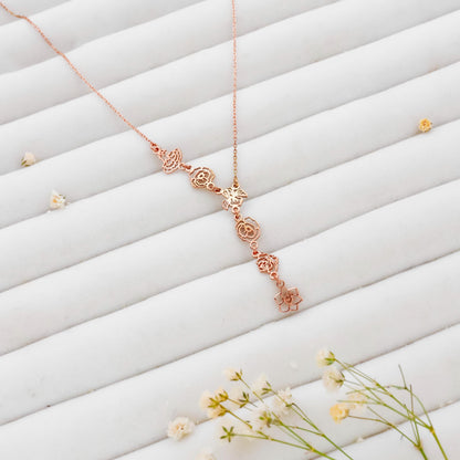 Floral Essence Flower Lariat Necklace - Elegant Sterling Silver Y Design