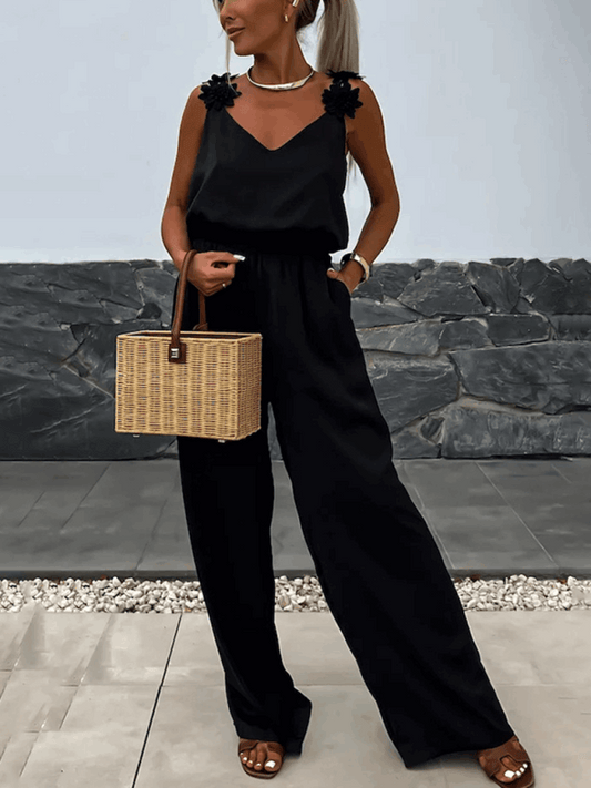 Casual Sleeveless Pocket Jumpsuit