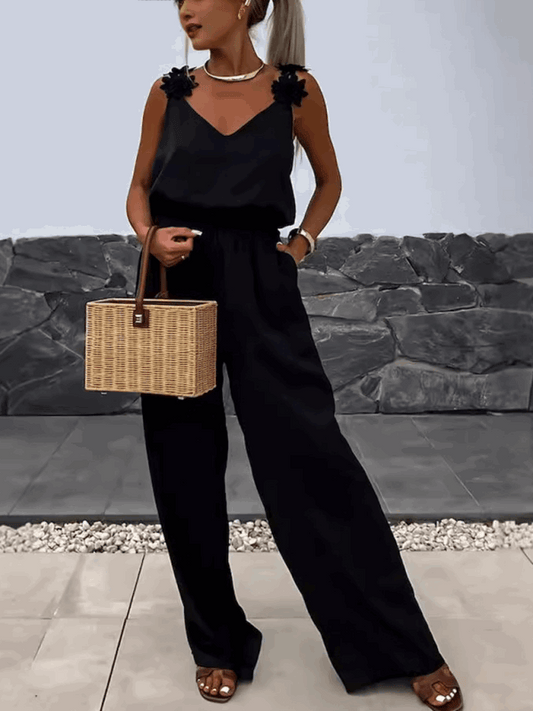 Casual Sleeveless Pocket Jumpsuit