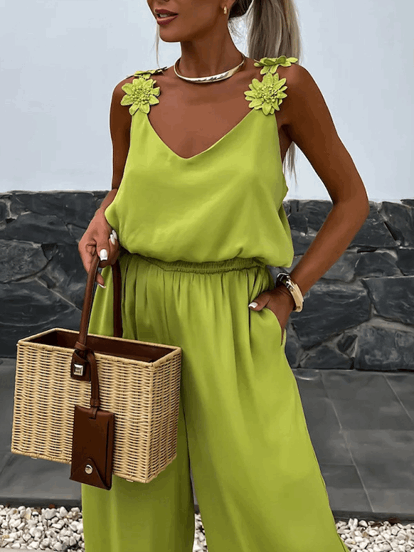 Casual Sleeveless Pocket Jumpsuit