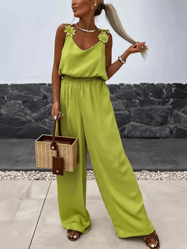 Casual Sleeveless Pocket Jumpsuit