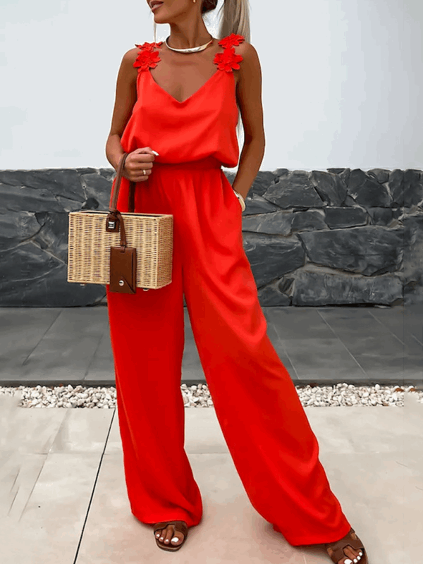 Casual Sleeveless Pocket Jumpsuit