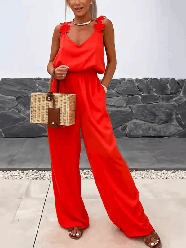 Casual Sleeveless Pocket Jumpsuit