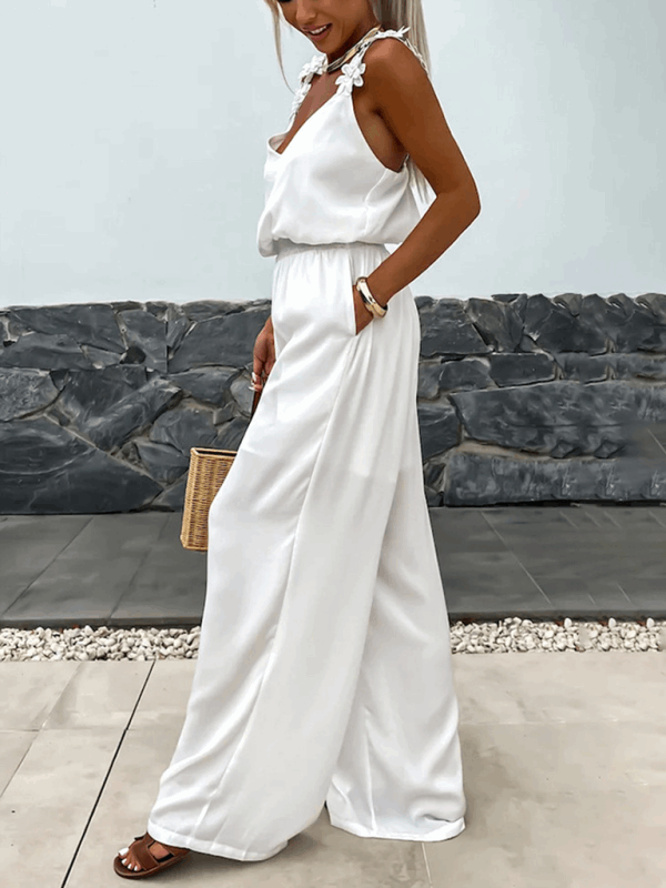 Casual Sleeveless Pocket Jumpsuit