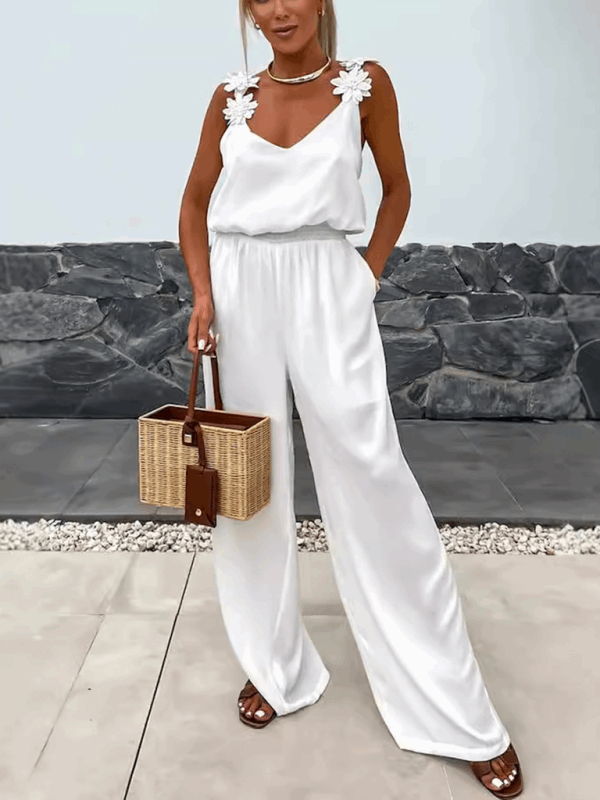 Casual Sleeveless Pocket Jumpsuit