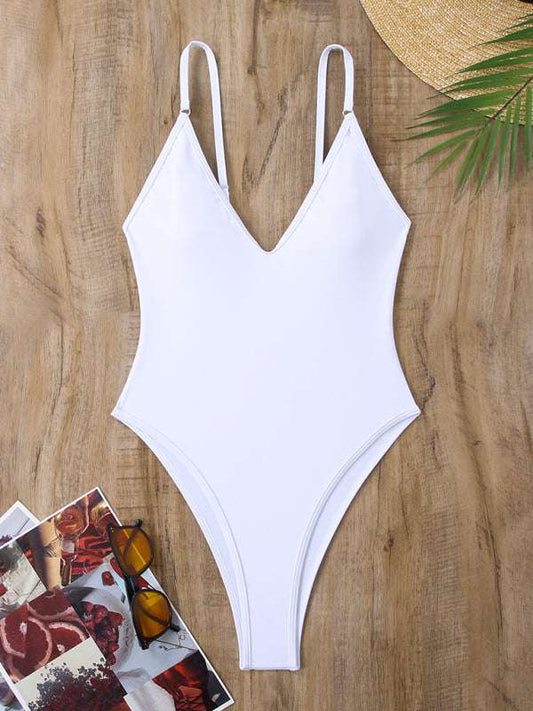 Simple Women's One-Piece Swimsuit