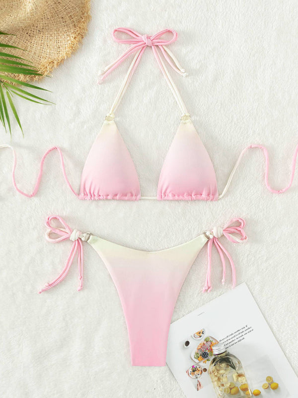 Gradient Halter Neck Bikini