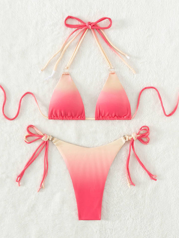 Gradient Halter Neck Bikini
