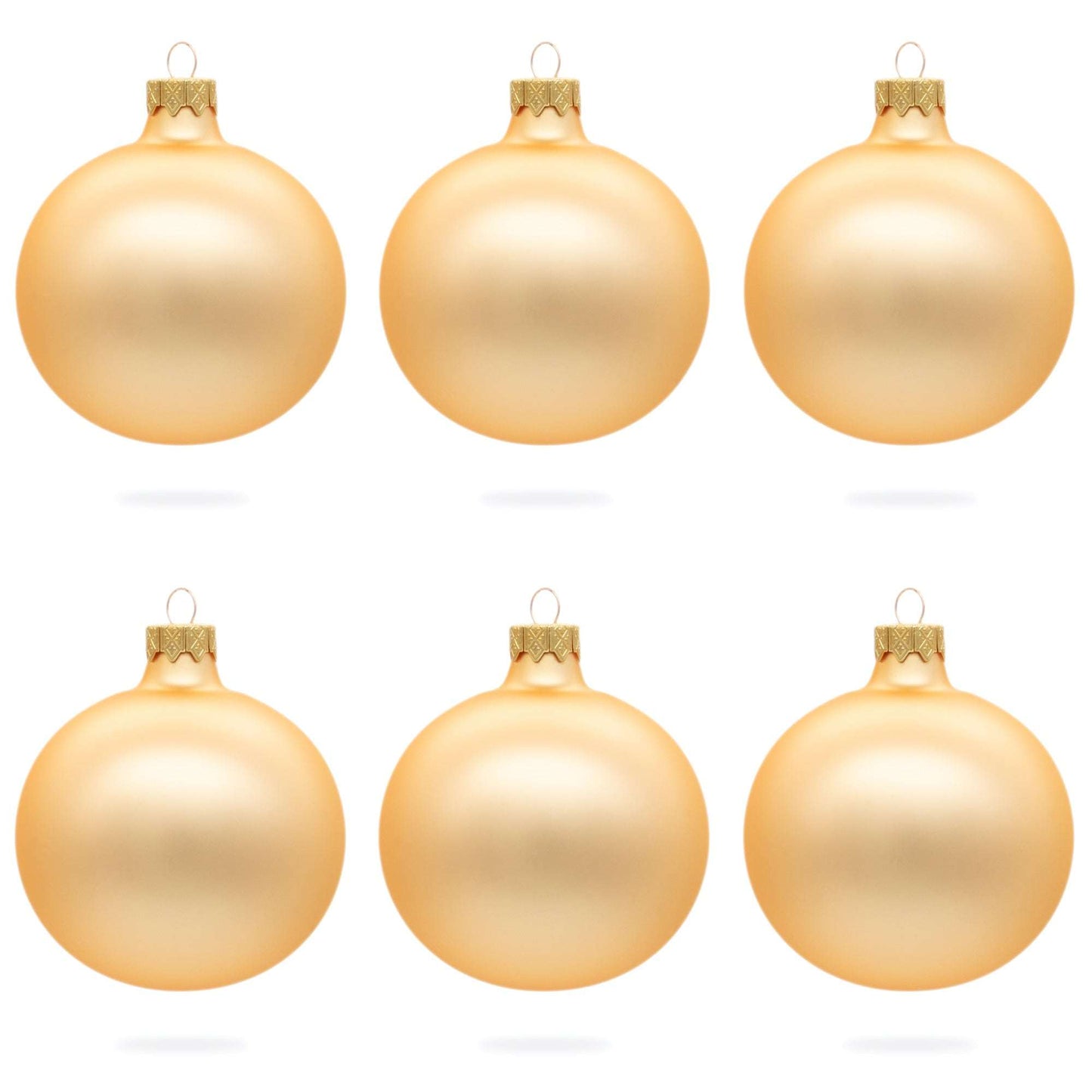 Set of 6 Rose Gold Glass Ball Ornaments 3.25 Inches