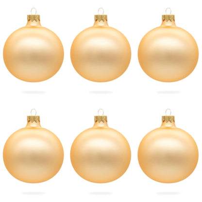 Set of 6 Rose Gold Glass Ball Ornaments 3.25 Inches