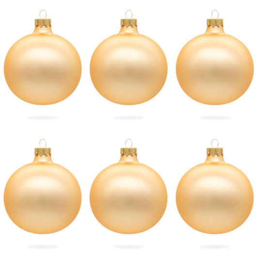 Set of 6 Rose Gold Glass Ball Ornaments 3.25 Inches