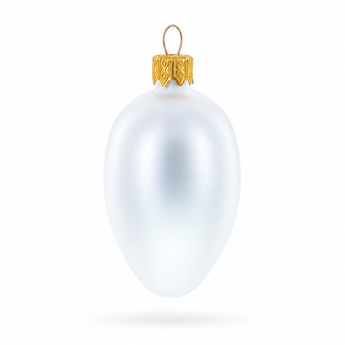 BestPysanky Matte White Mini Glass Egg Ornaments, Set of 6