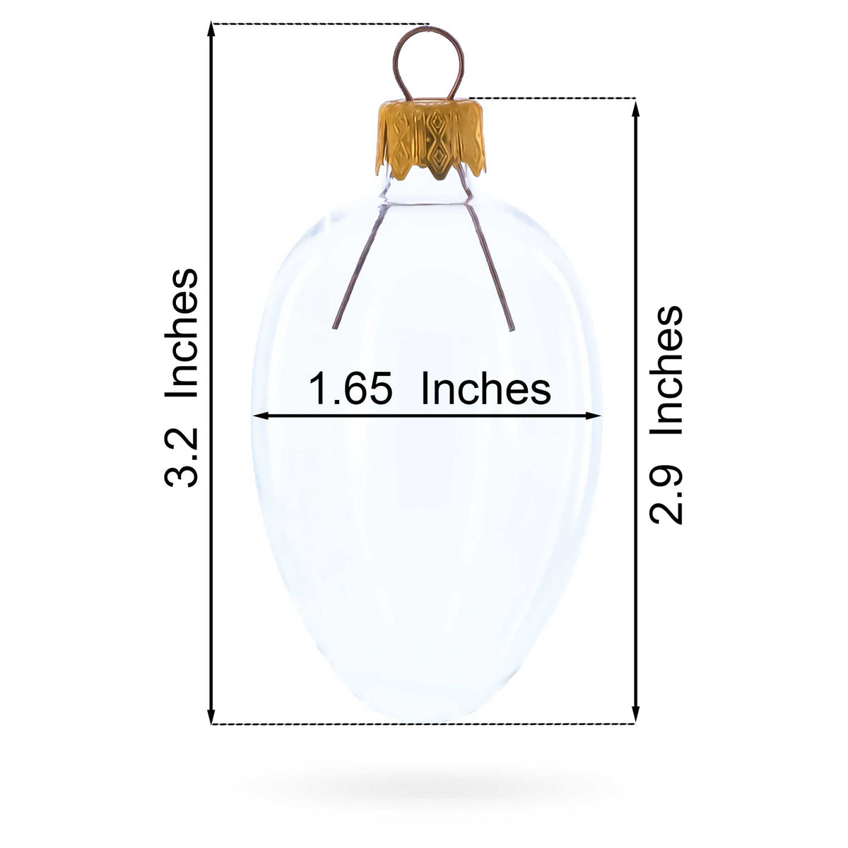 Set of 6 Rose Gold Mini Glass Egg Ornaments 2.9 Inches