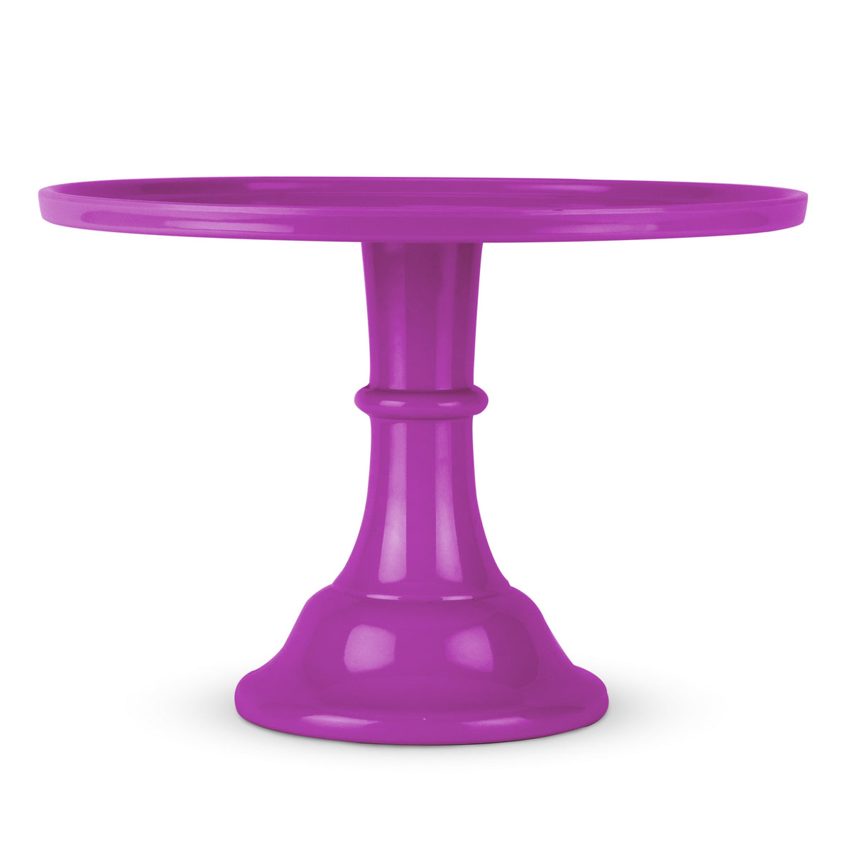 Purple cake stand on a white background