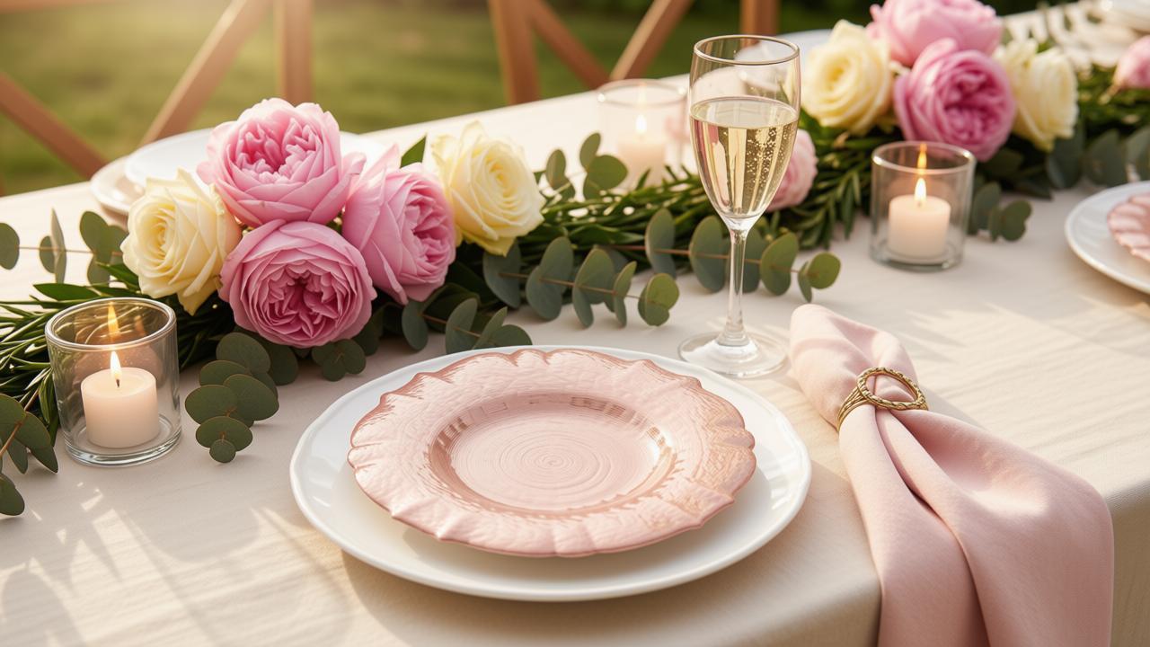 Ice Queen Blush Charger Plates 4-Piece Set 13"