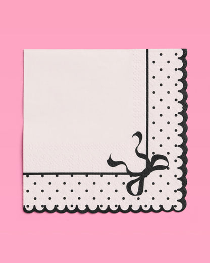 Little Black Bow Napkins - 24 Paper Napkins