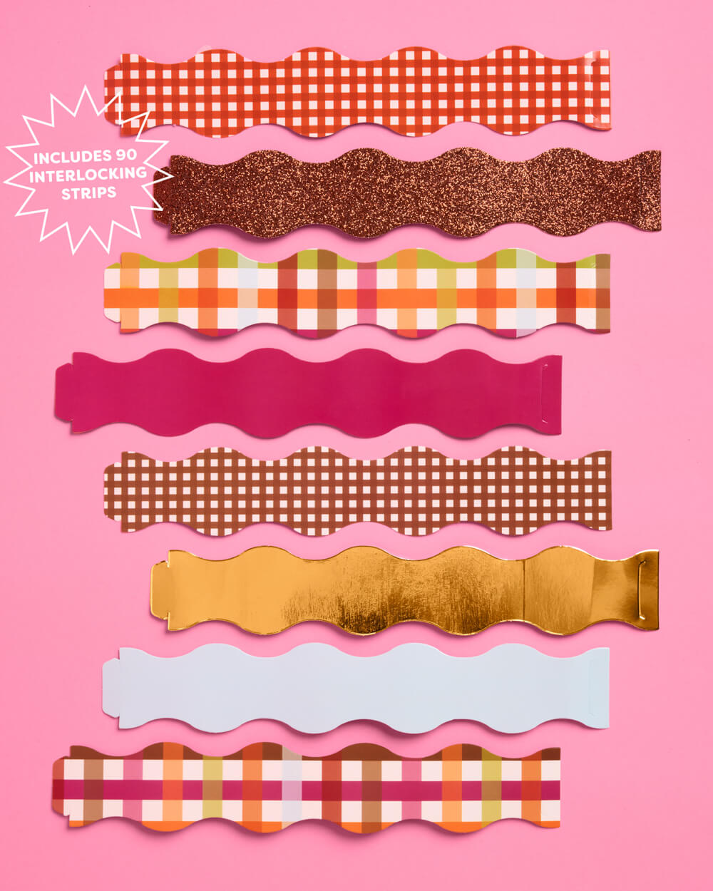 Thanksgiving Party Garland, 90 Double Sided Gold and Glitter Strips