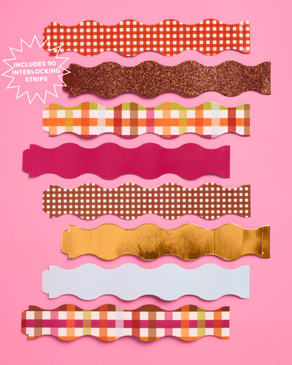 Thanksgiving Party Garland, 90 Double Sided Gold and Glitter Strips