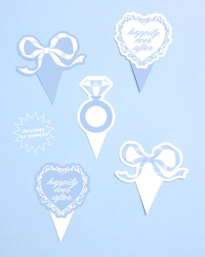 Happily Ever After Cupcake Sleeves and Toppers, 24 Count Set