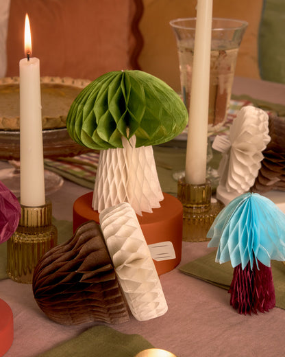 Mushroom and Acorn Tissue Paper Accordion Party Decorations, 6 Count