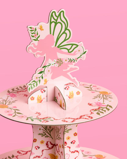 Garden Fairy Cupcake/Cookie Tower - 3 Tiered Display