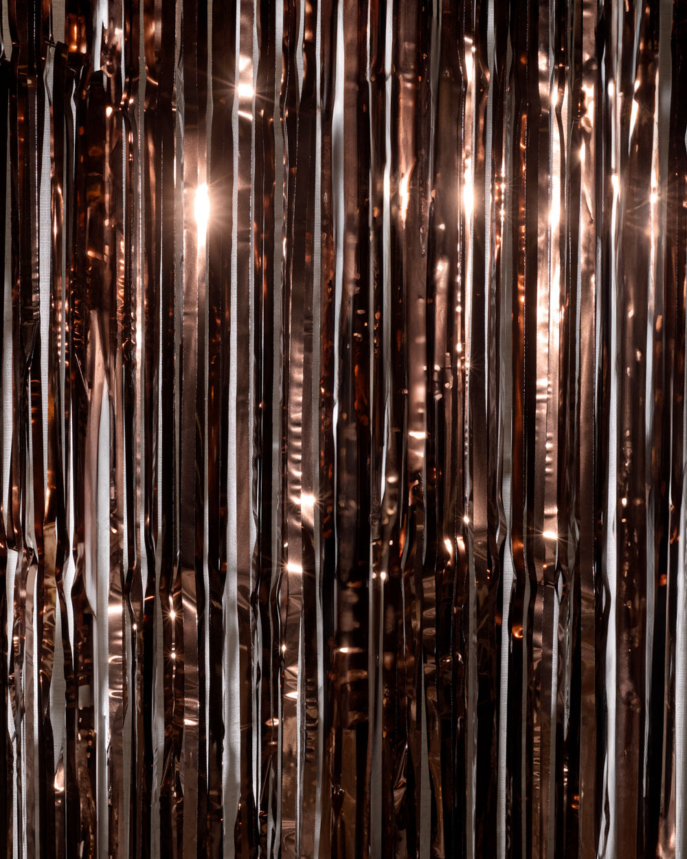 Close-up of metallic tinsel with a soft focus effect