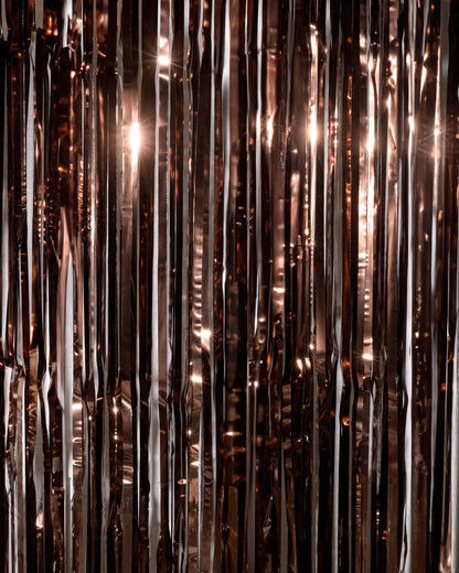 Close-up of metallic tinsel with a soft focus effect