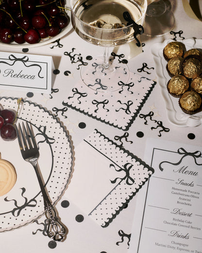 Little Black Bow Napkins - 24 Paper Napkins