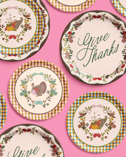Thanksgiving Table Trio Bundle — Plates, Napkins, Cups & Placemats for 16